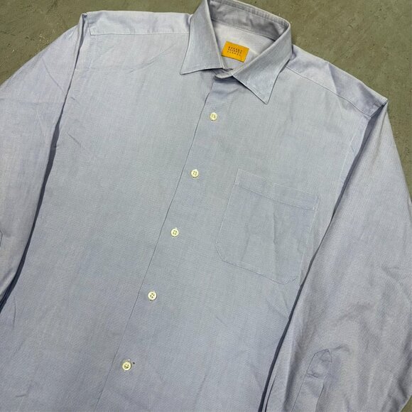 Robert Talbott Carmel Oxford Dress Shirt 15 1/5 R Blue Cotton Medium - Picture 2 of 8